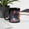 DEEP SPACE, schwarze glänzende Tasse