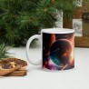 DEEP SPACE, weiße glänzende Tasse