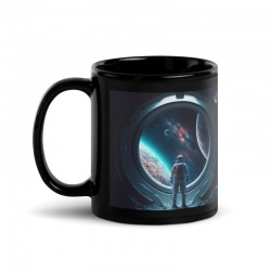 DEEP SPACE, Black glossy mug