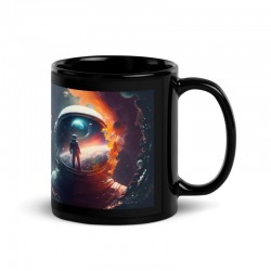 DEEP SPACE, Black glossy mug