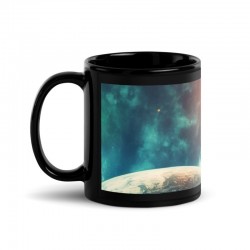 DEEP SPACE, schwarze glänzende Tasse