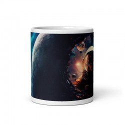 DEEP SPACE, weiße glänzende Tasse