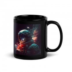 DEEP SPACE, schwarze glänzende Tasse