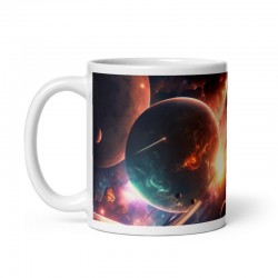 DEEP SPACE, weiße glänzende Tasse