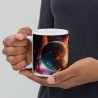 DEEP SPACE, weiße glänzende Tasse