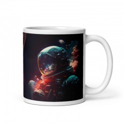 DEEP SPACE, weiße glänzende Tasse