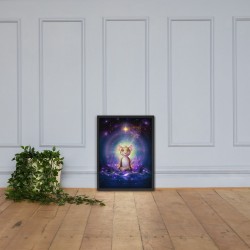 THE MOUSE YOGA "MEDITATION" Framed photo paper poster