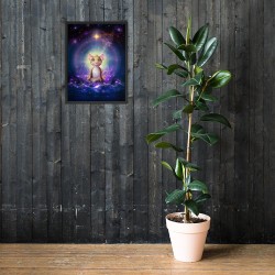 THE MOUSE YOGA "MEDITATION" Framed photo paper poster