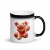 Happy Piggy, matte schwarze Zaubertasse