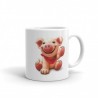 Happy Piggy, weiße glänzende Tasse