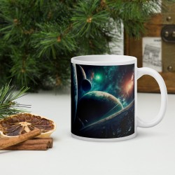 DEEP SPACE, White glossy mug